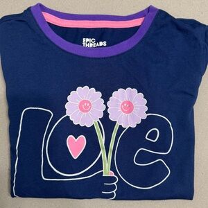 Epic Threads Navy Blue 'Love' Kids Shirt M